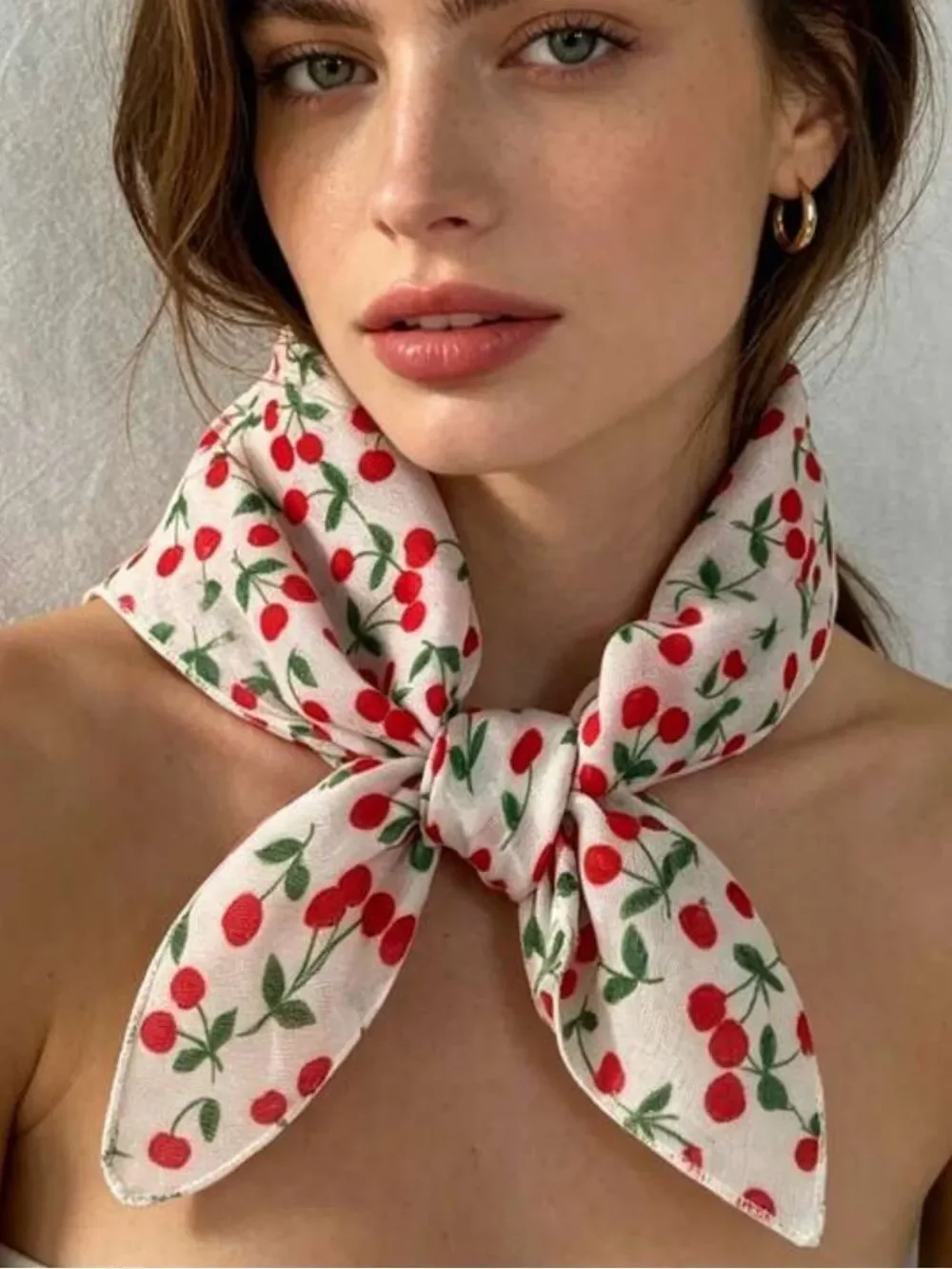 Cherry Print Scarf S196